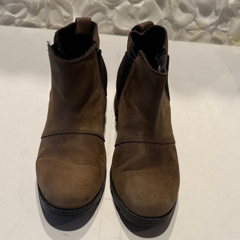Sorel Tan Leather Ankle Boots